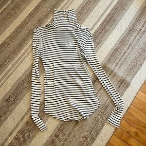 J Crew tencel and cashmere striped turtle neck